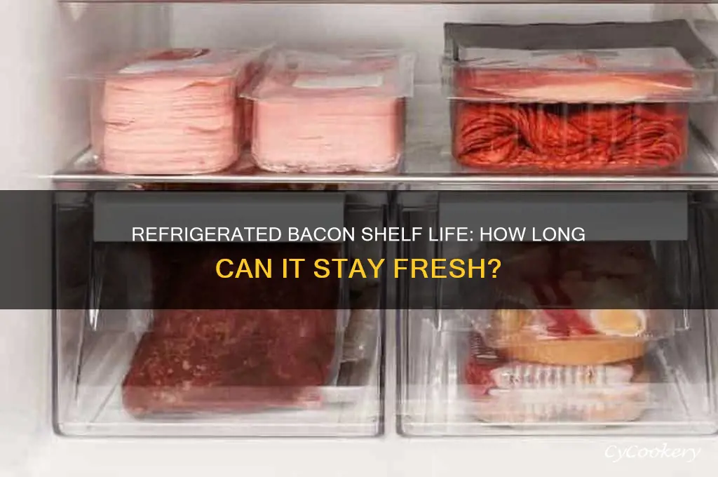 how long can bacon be open in the refrigerator