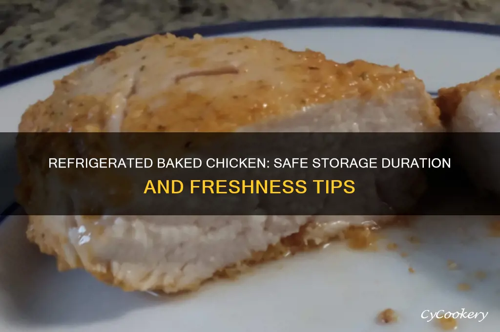 how long can baked chicken be kept in the refrigerator