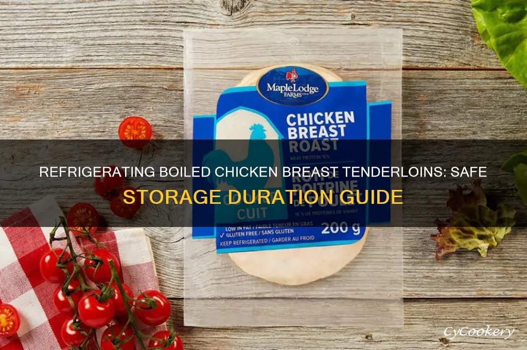 how long can boiled chicken breast tenderloins be refrigerated