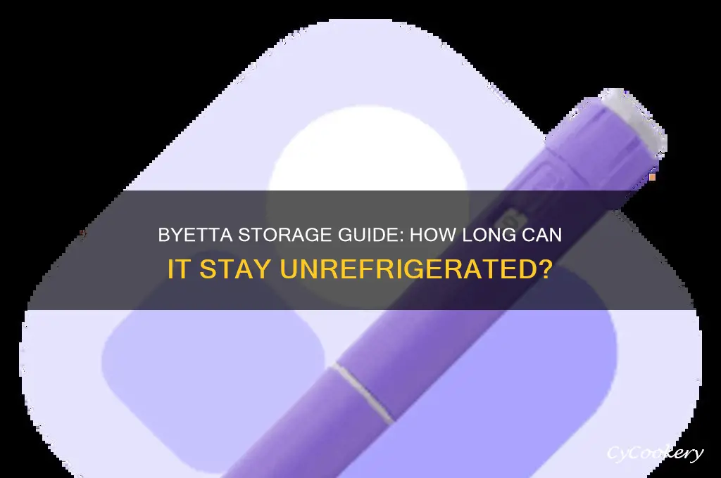 how long can byetta be left out of refrigerator