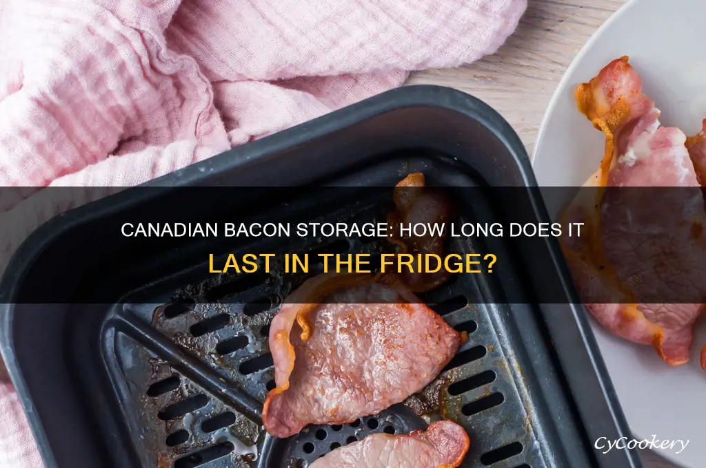 how long can canadian bacon be in refrigerator