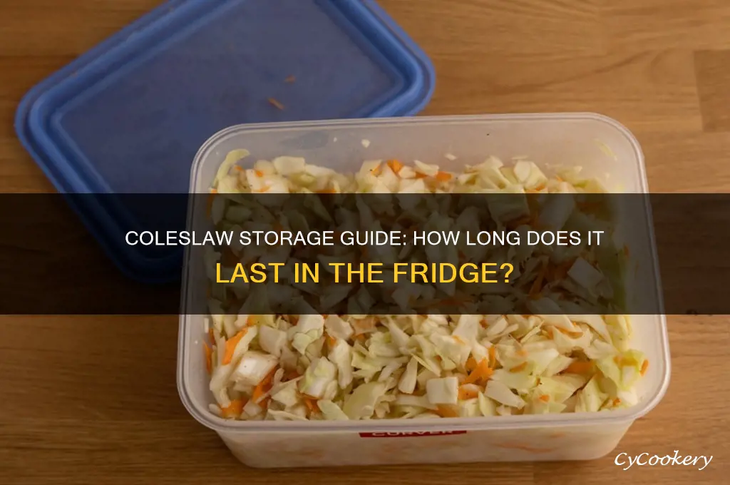 how long can coleslaw stay in the refrigerator