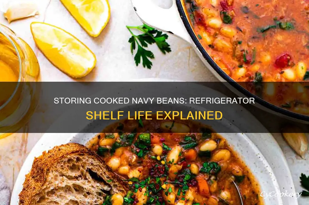how long can cooked navy beans in refrigerator
