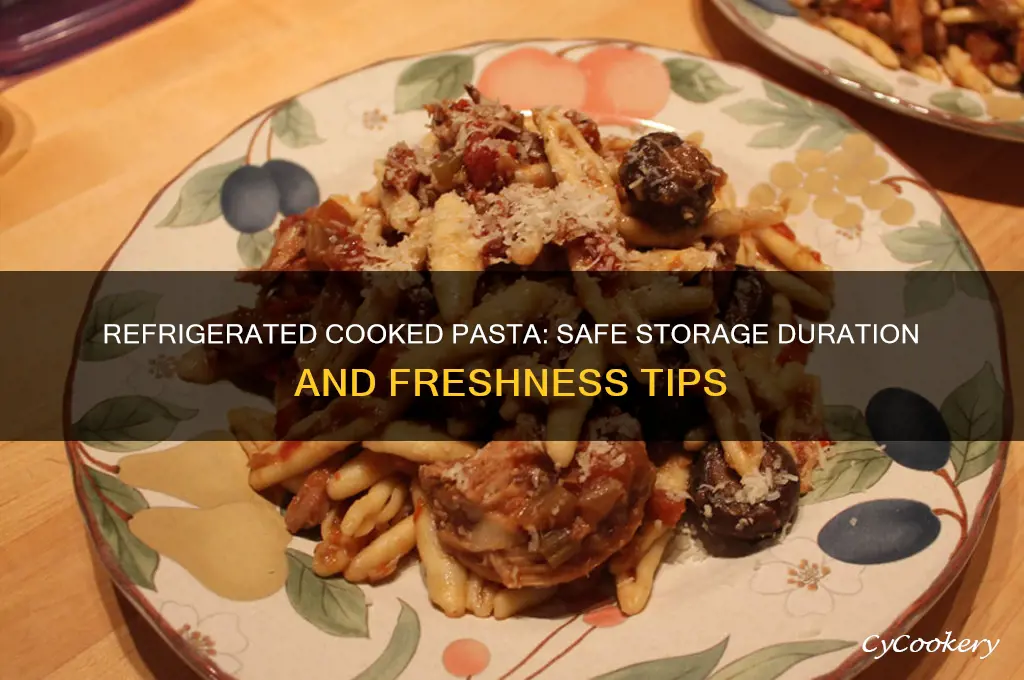 how long can cooked pasta be kept in the refrigerator