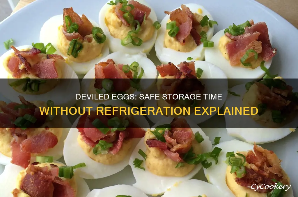 how long can deviled eggs stay out of the refrigerator