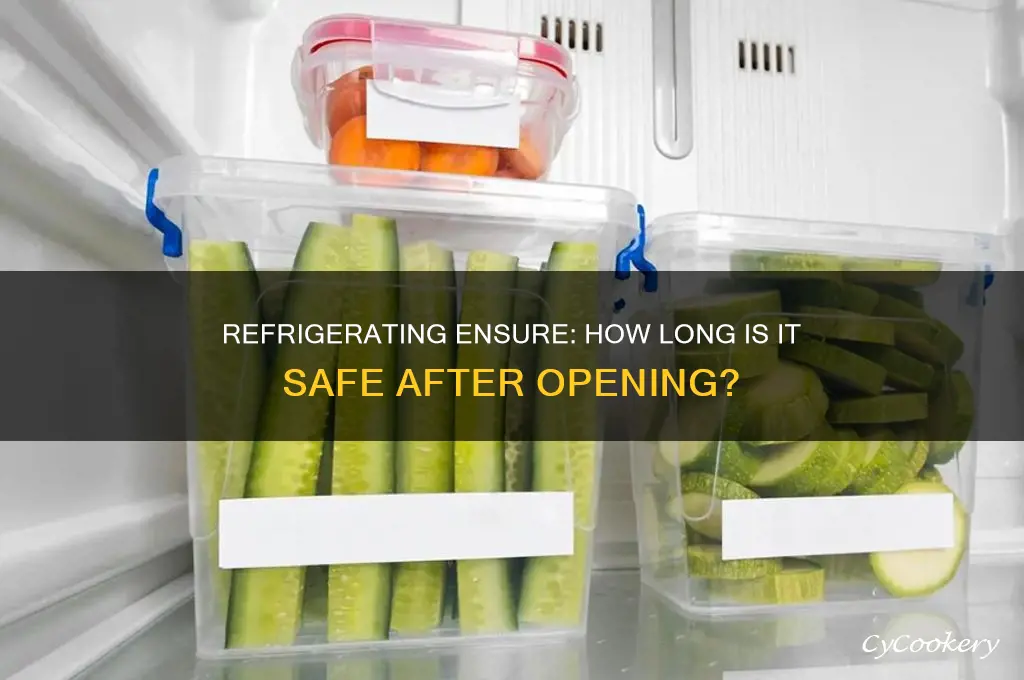 how long can ensure be refrigerated after opening