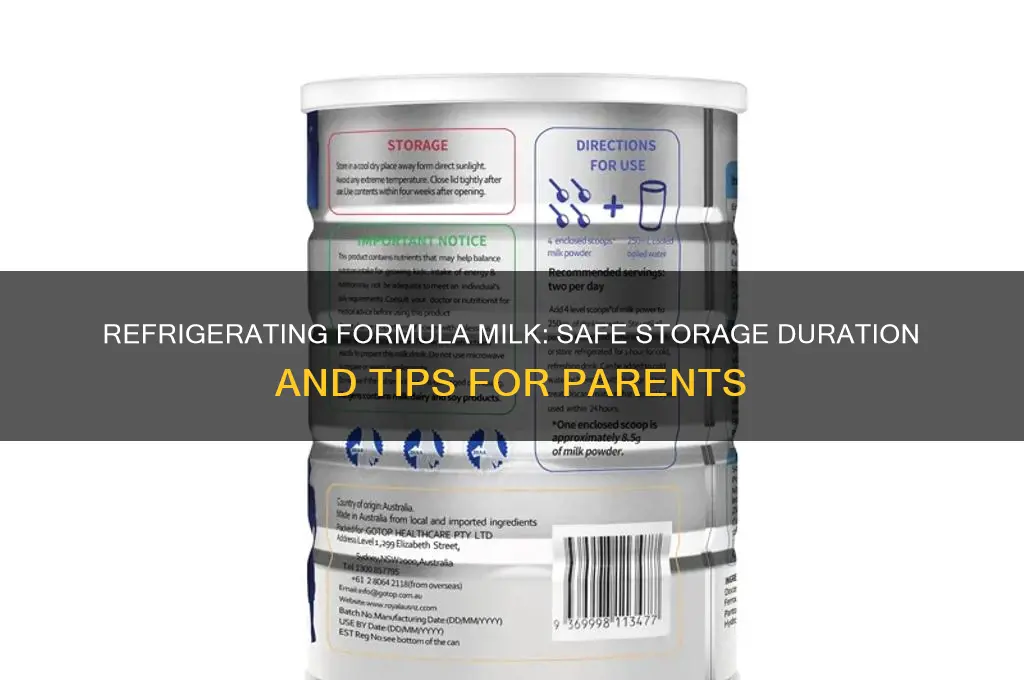how long can formula milk be refrigerated