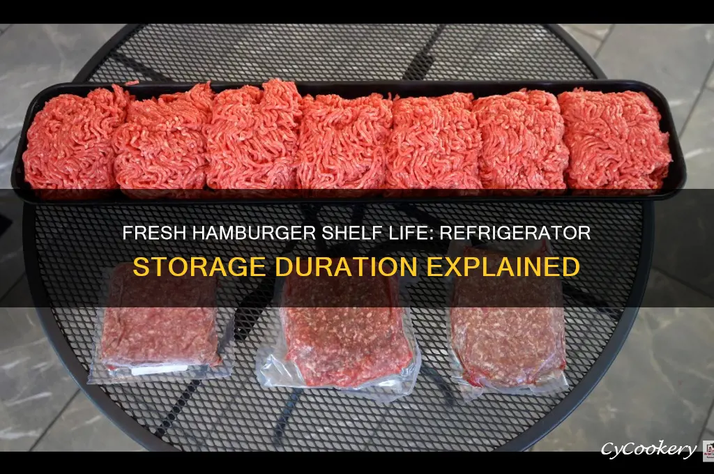 how long can fresh hamburger stay in the refrigerator
