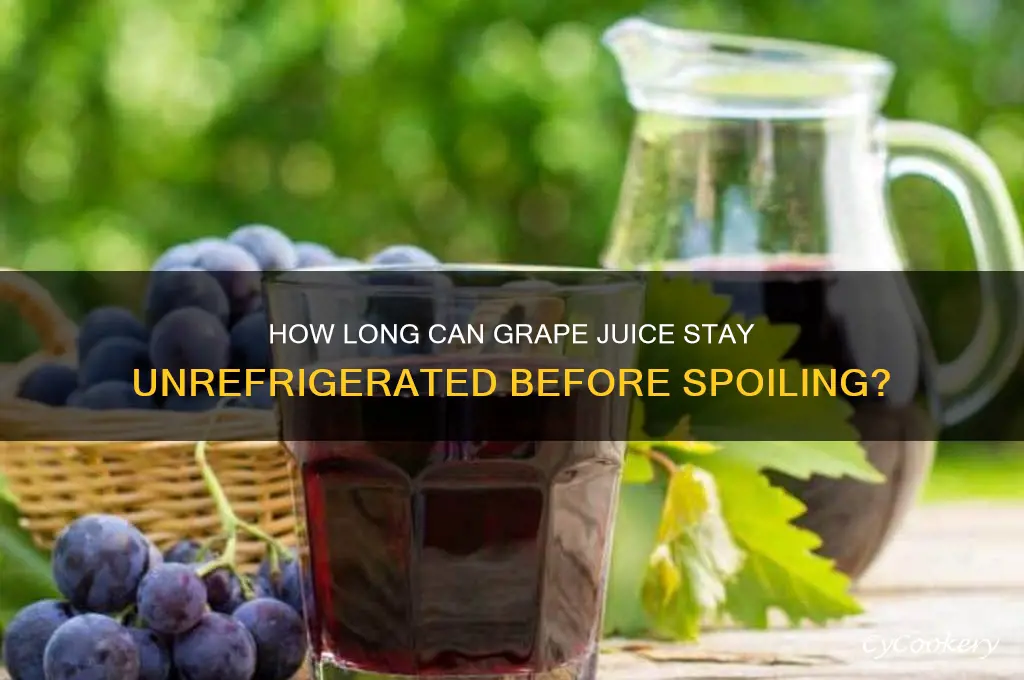 how long can grape juice stay out of refrigerator