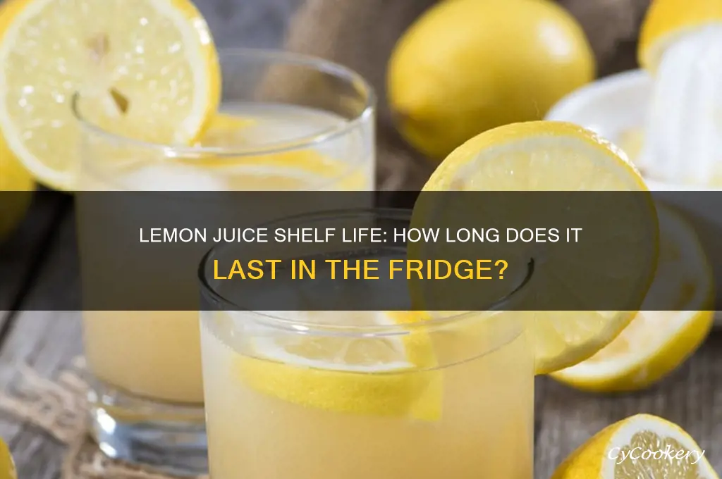 how long can lemon juice stay in the refrigerator
