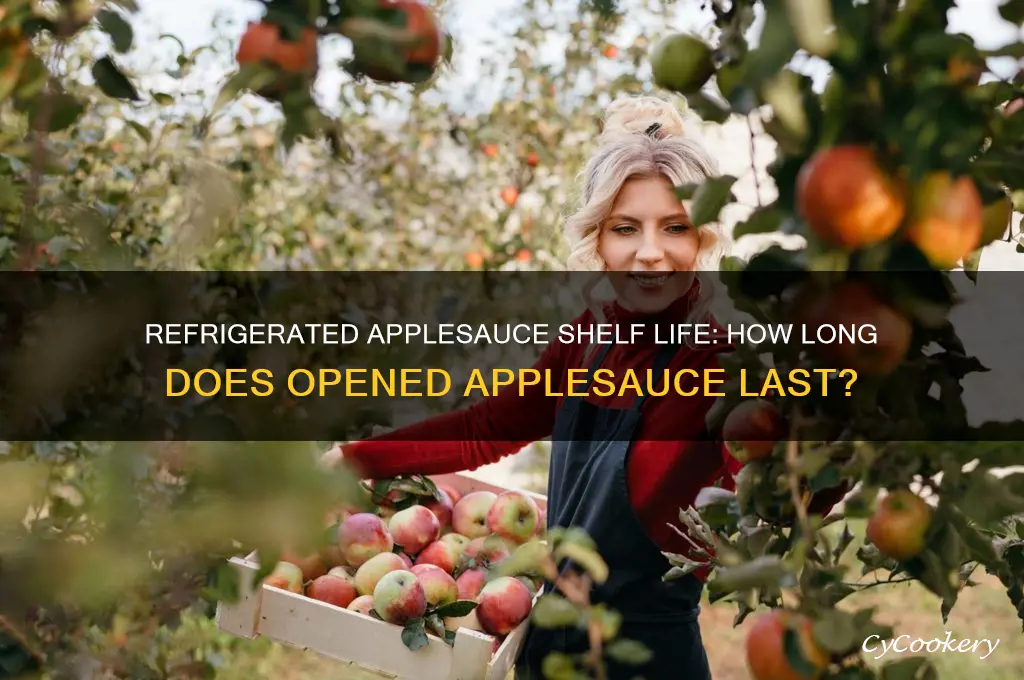how long can opened applesause lat refrigerated