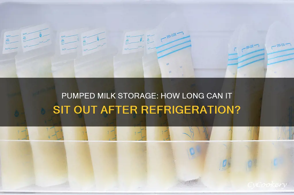 how long can pumped milk sit out after being refrigerated