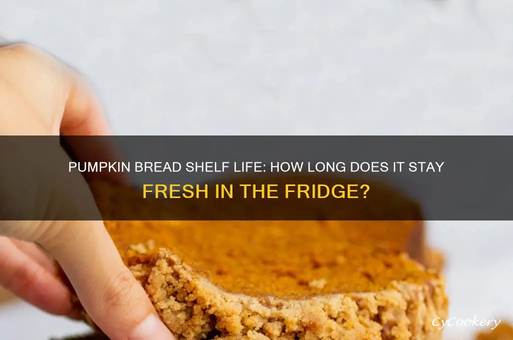 how long can pumpkin bread stay fresh in refrigerator
