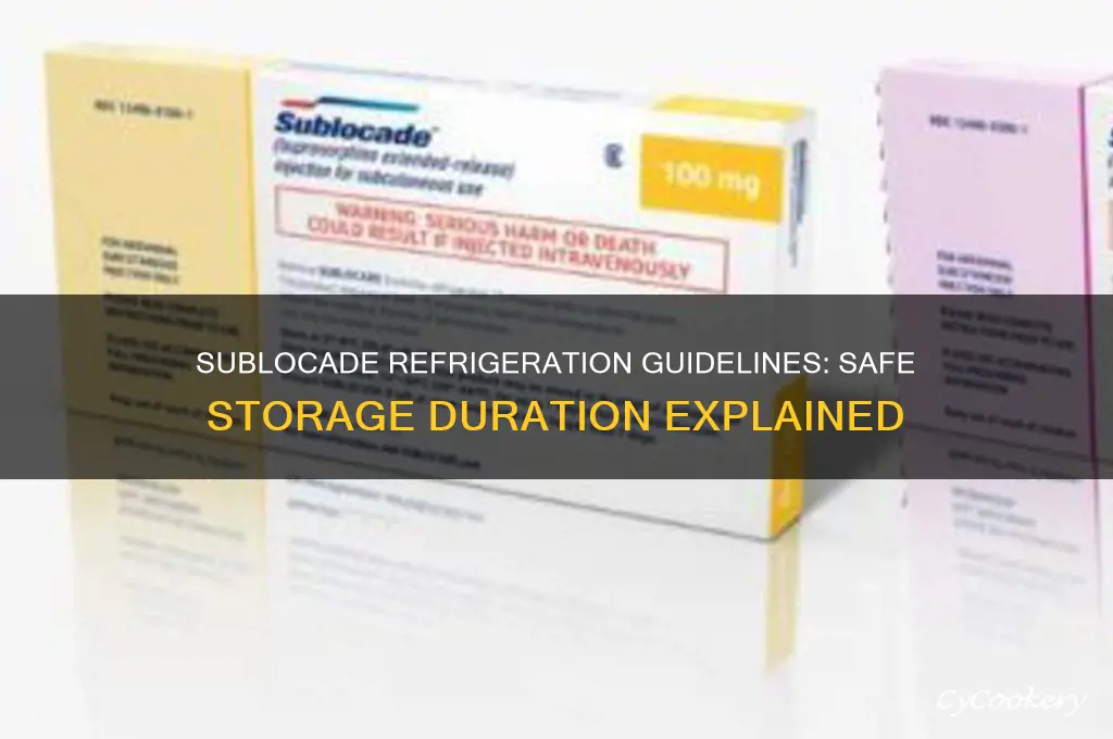 how long can sublacade stay in the refrigerator
