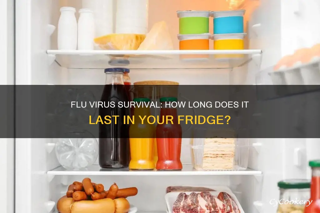 how long can the flu virus live in the refrigerator