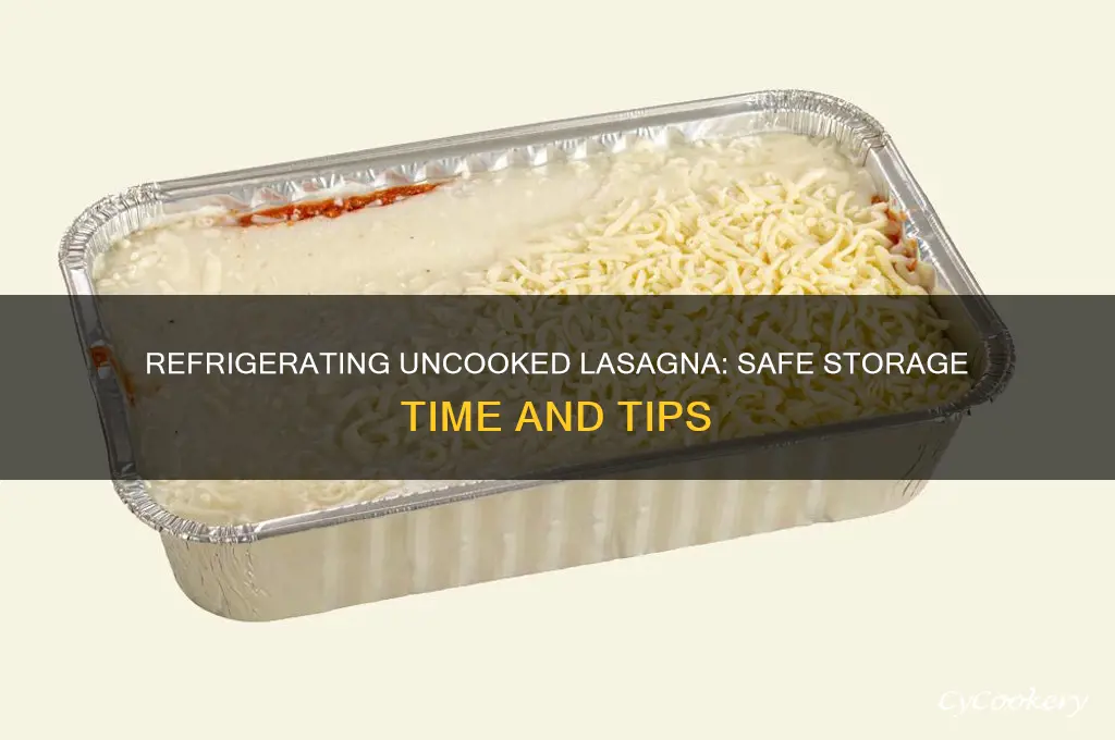 how long can uncooked lasagna be refrigerated