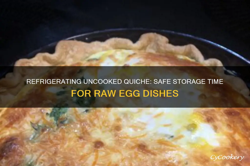 how long can uncooked quiche with raw egg stay refrigerated