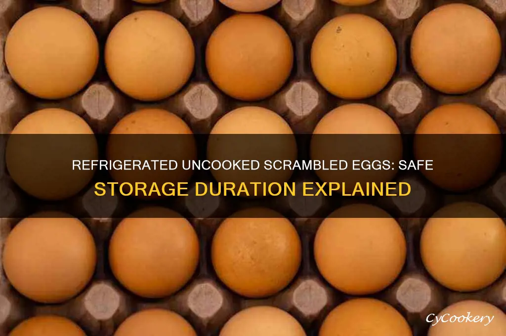 how long can uncooked scrambled eggs stay in the refrigerator