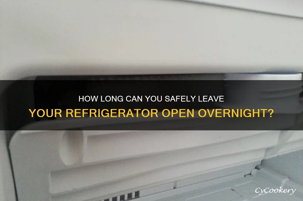 how long can you leave refrigerator open overnight