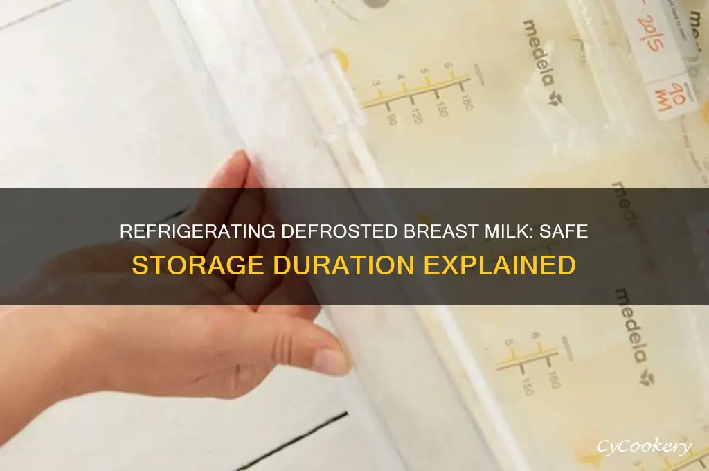 how long can you refrigerate breast milk after defrosting