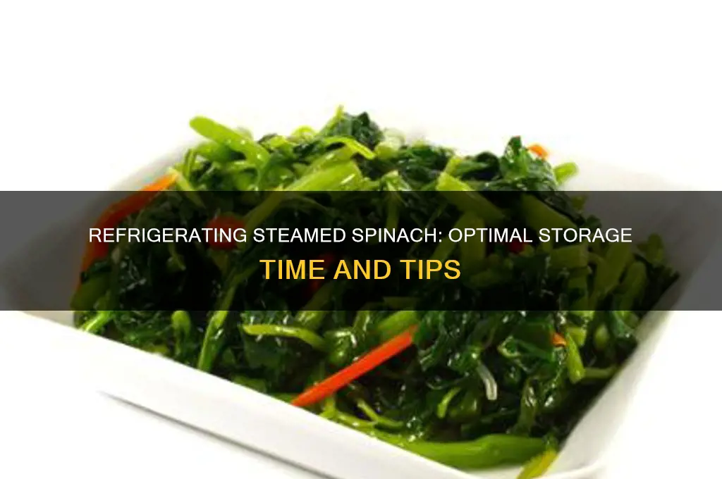 how long can you refrigerate steamed spinach for