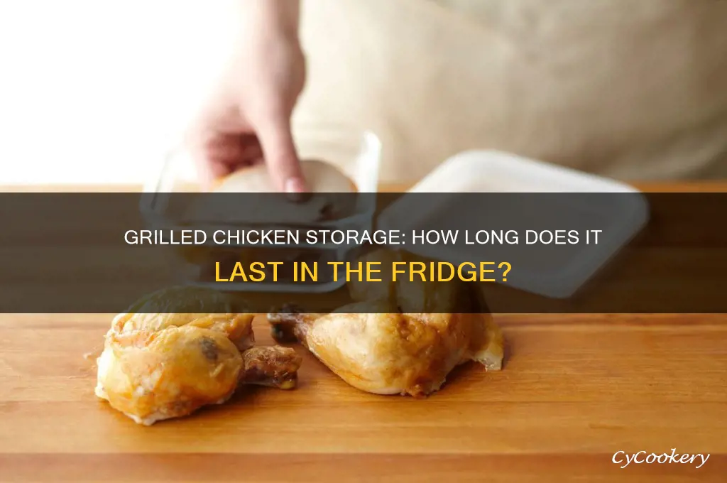 how long can you store grilled chicken in the refrigerator