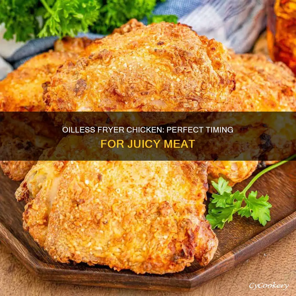 how long do i cook a chicken in oilless fryer