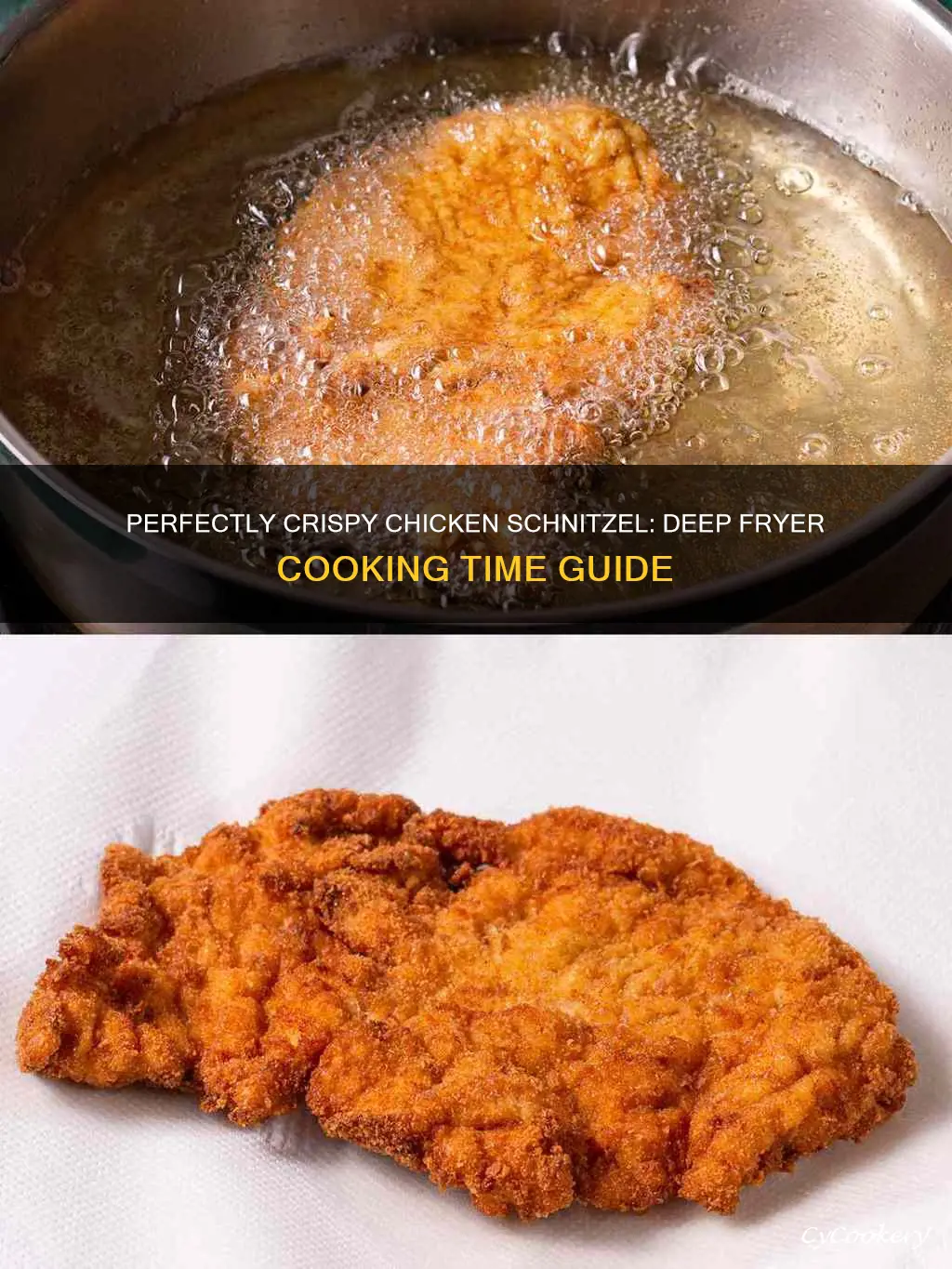 how long do i cook chicken schnitzel in deep fryer