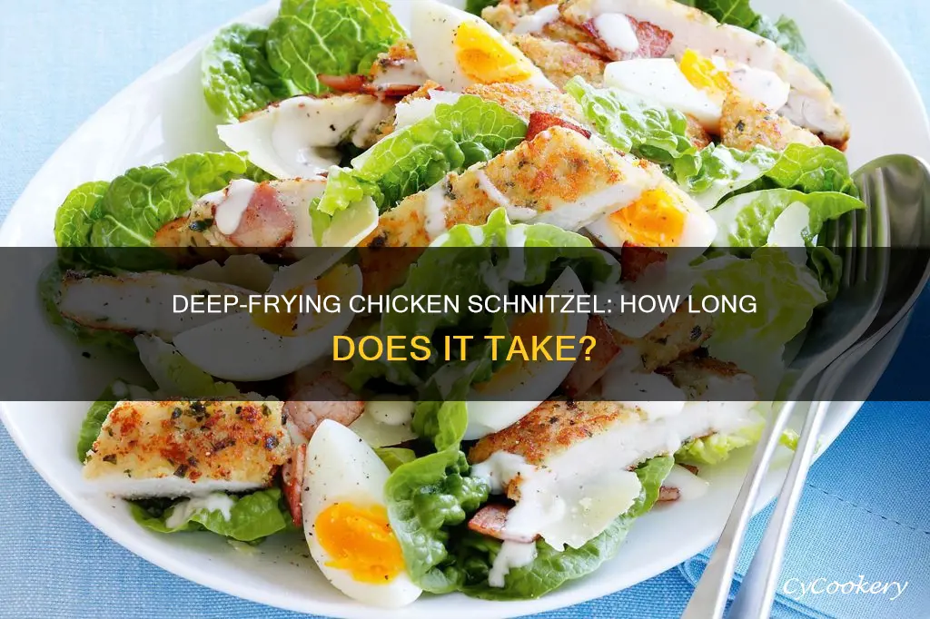 how long do i cook chicken schnitzel in deep fryer