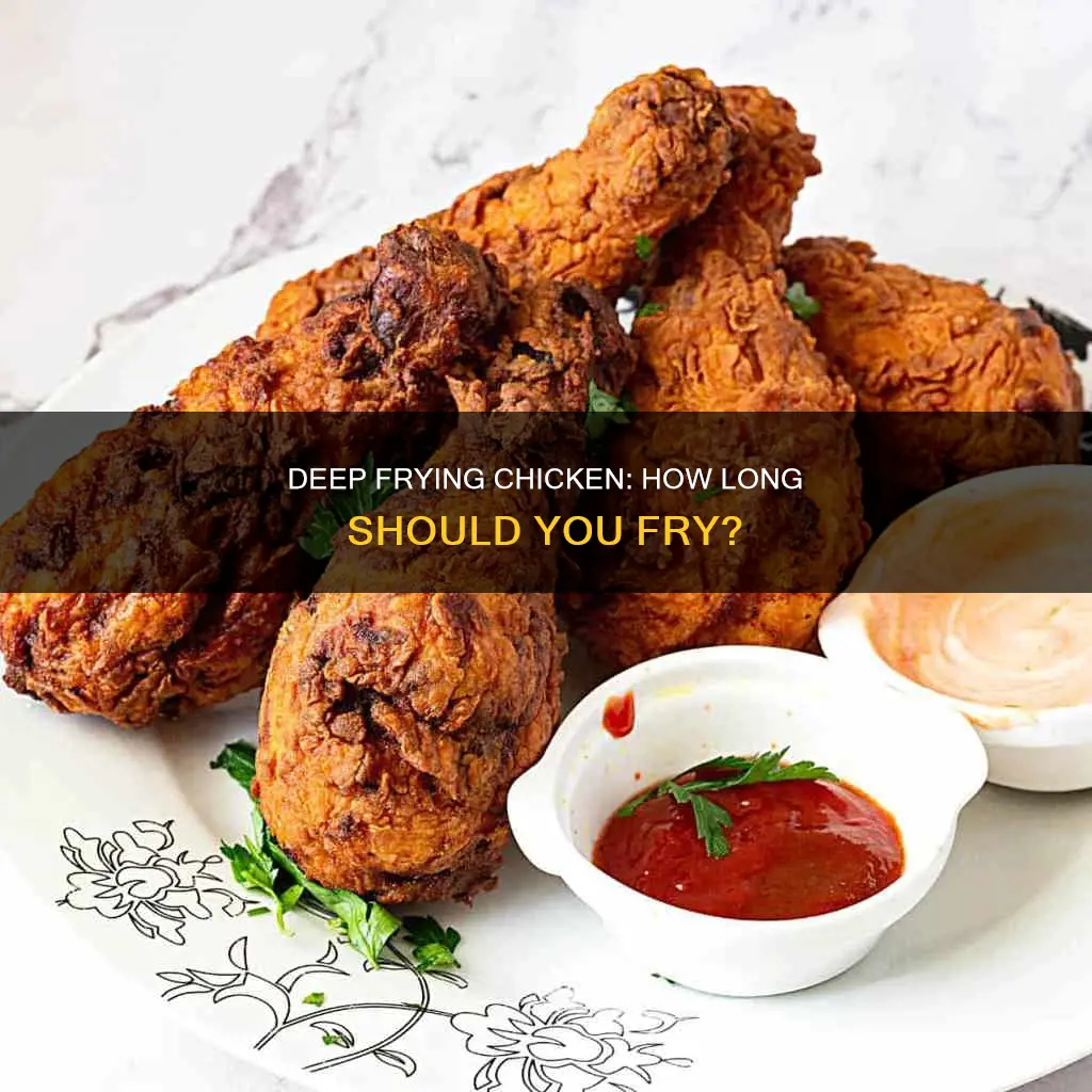 how long do you keep chicken in deep fryer