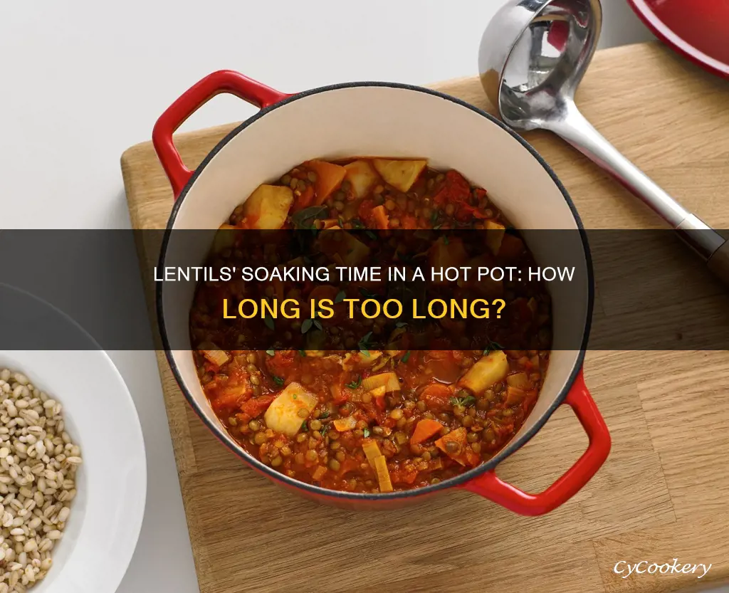 how long do you soak lentils in a hot pot