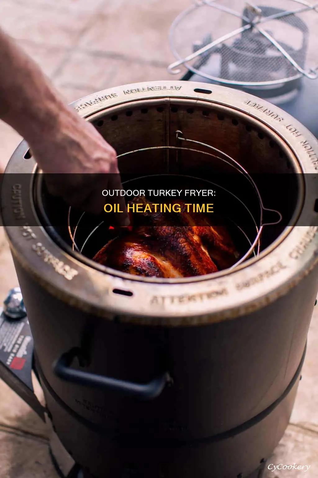 how long for outdoor turkey fryer to heat oil