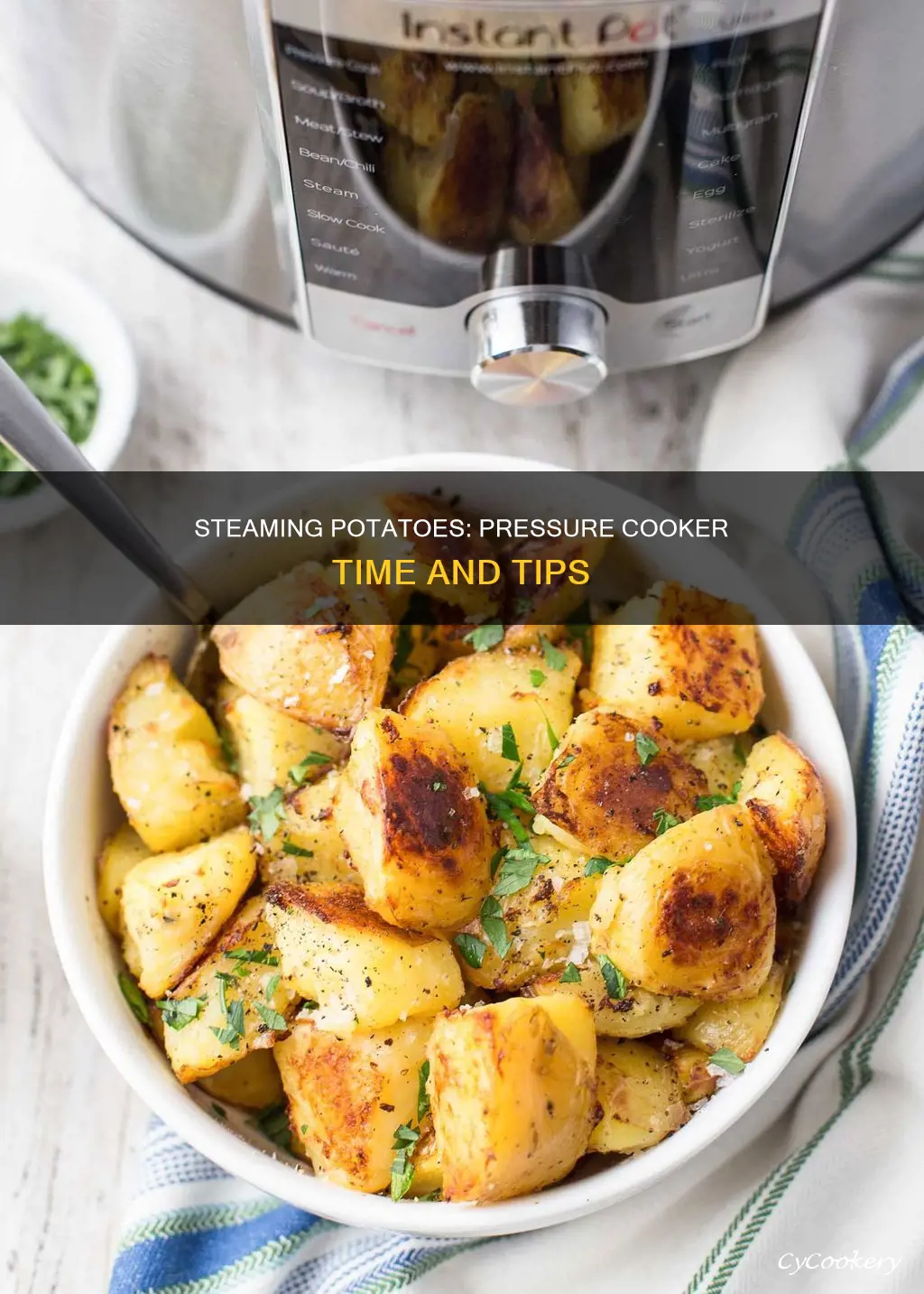 how long for pressure cooker steamed patatoes