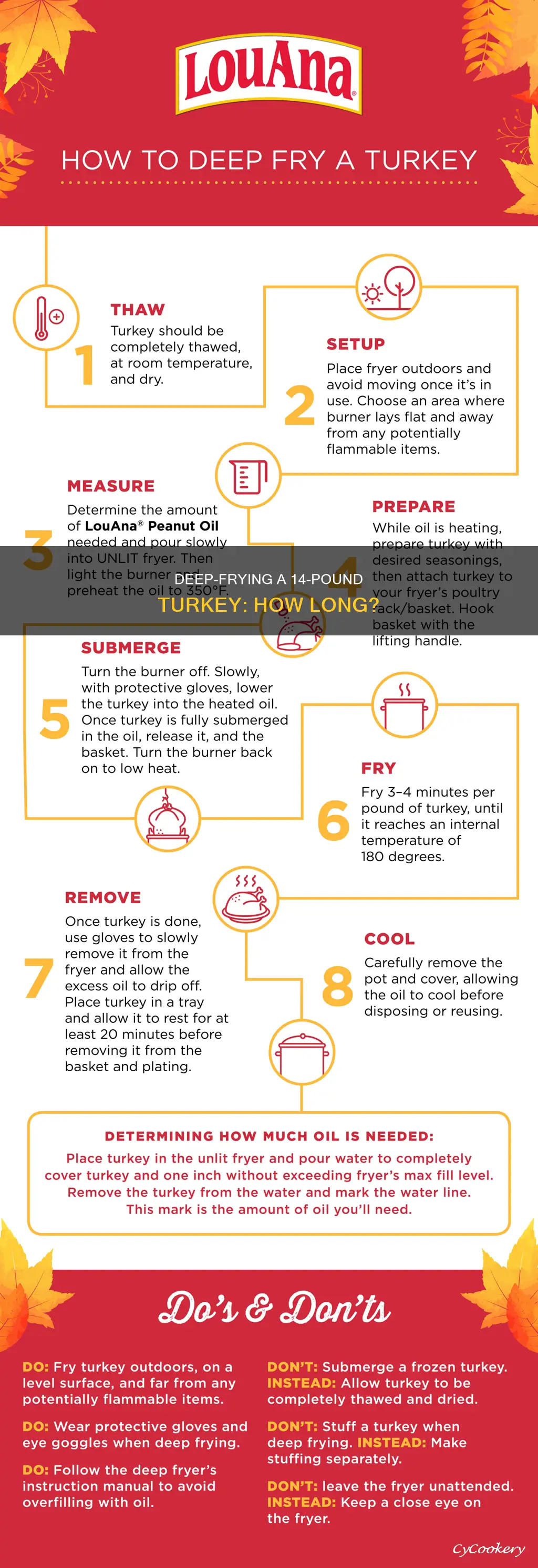 how long should a 14 pound turkey cook in fryer