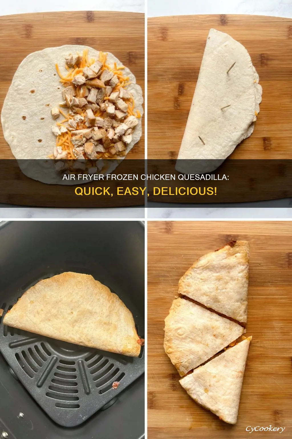 how long to air fryer frozen chicken quesadilla