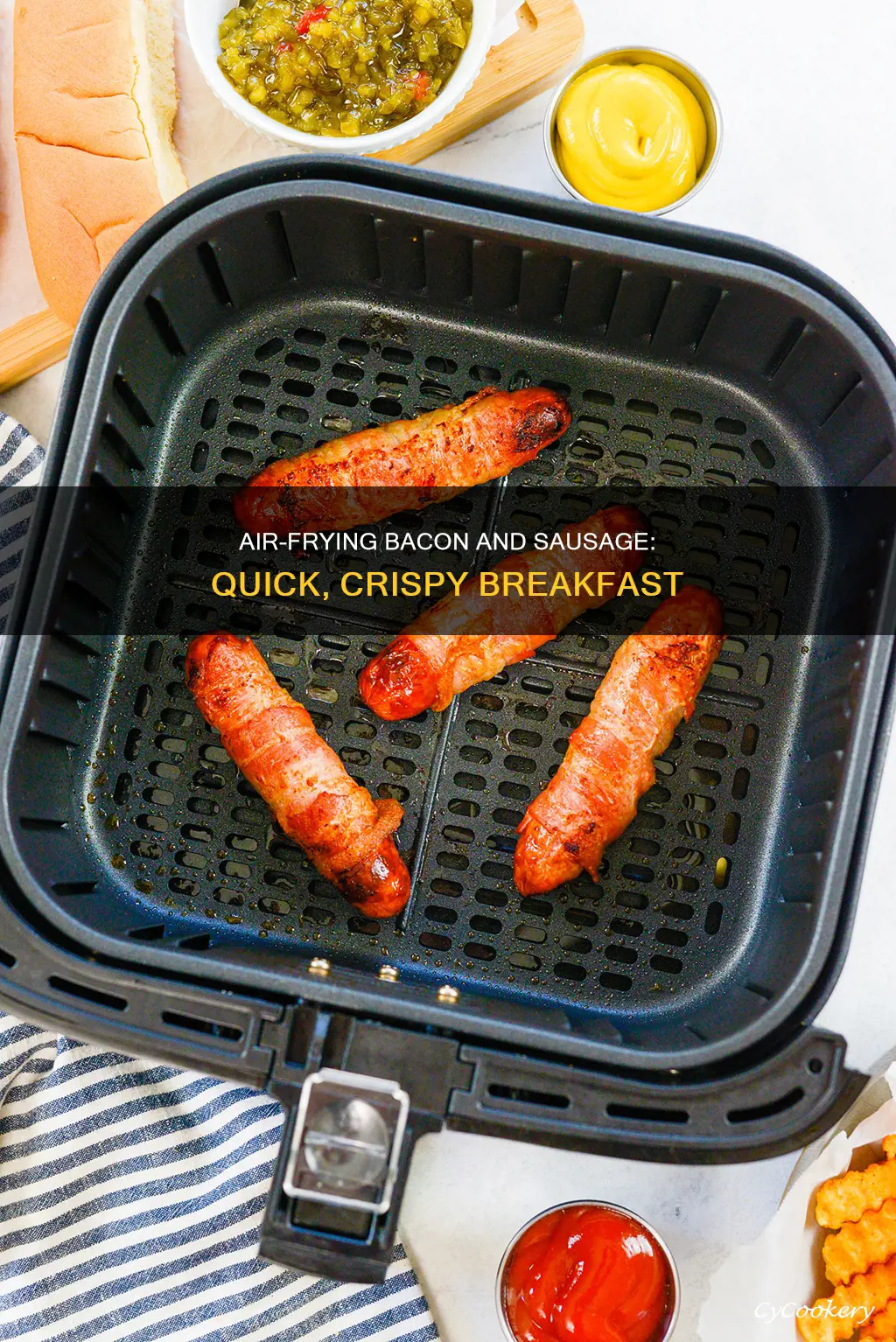 how long to cook bacon and sausage in air fryer