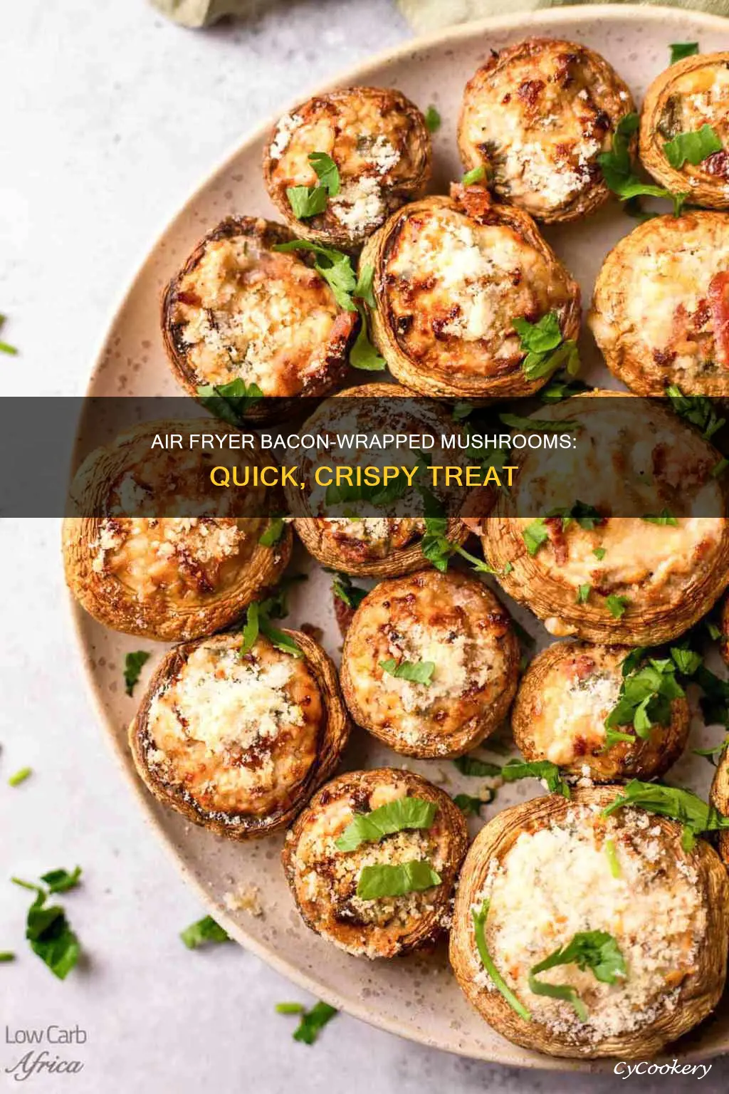 how long to cook bacon wrapped mushrooms in air fryer