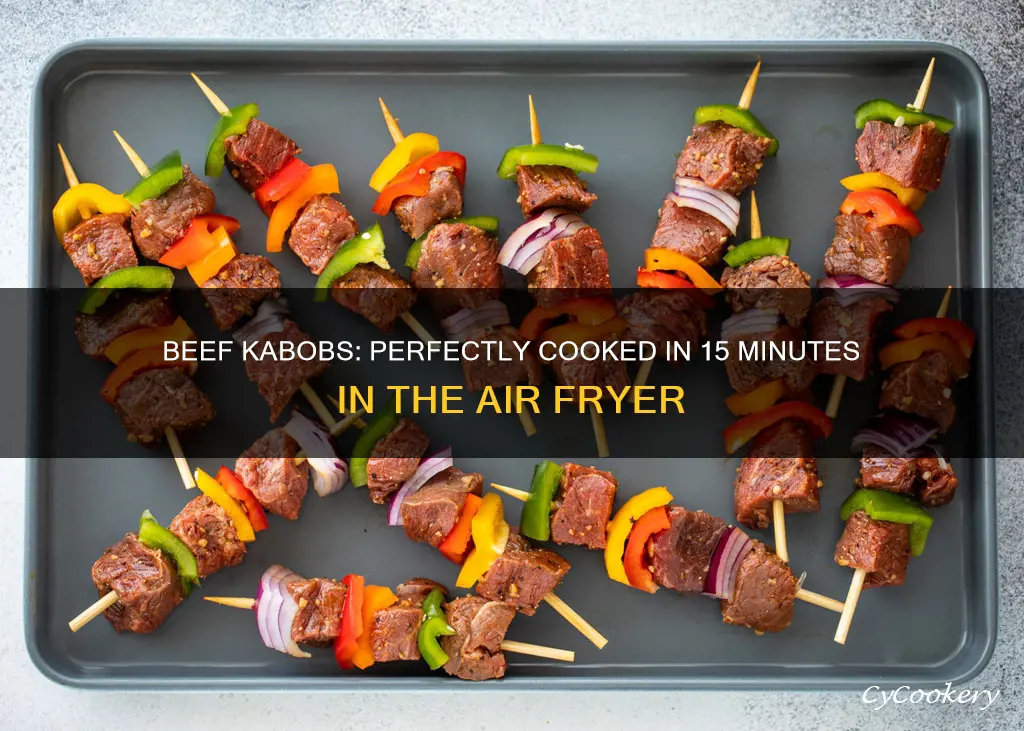 how long to cook beef kabobs in air fryer