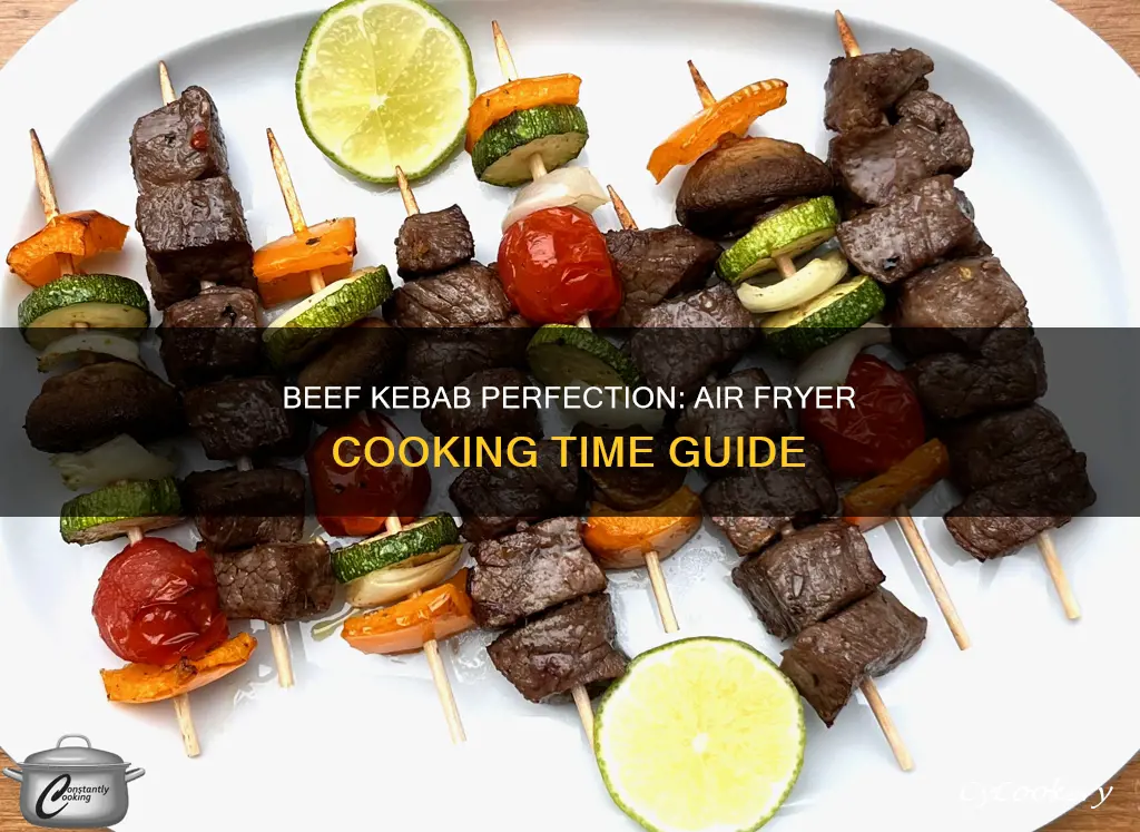 how long to cook beef kebabs in air fryer