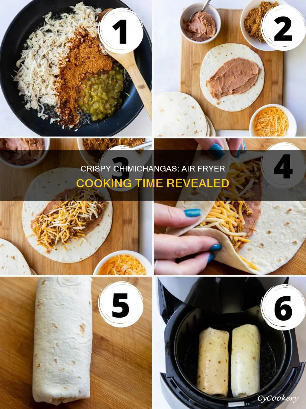 how long to cook el monterey chimichangas in air fryer