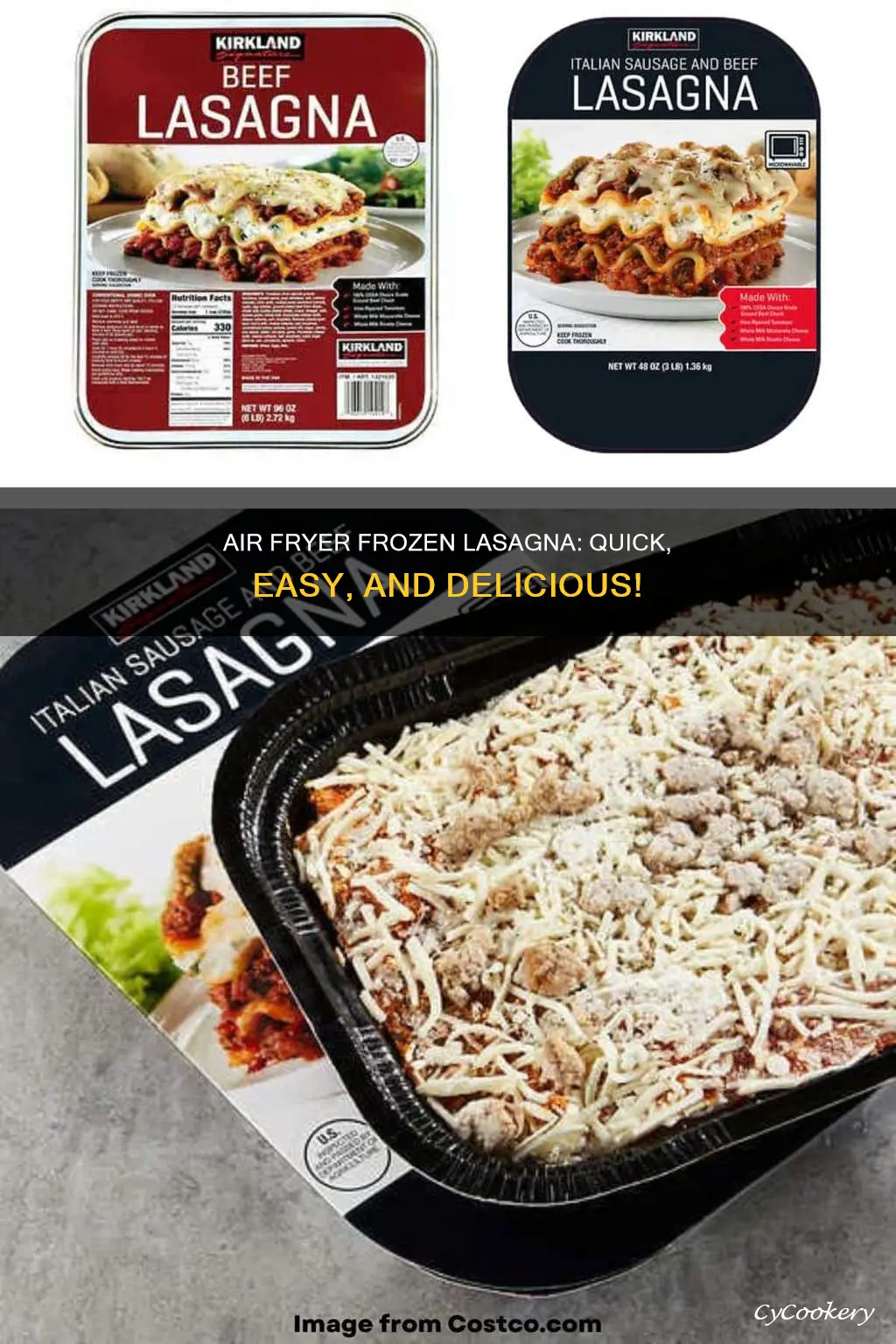 how long to cook frozen lasagna in air fryer temperature
