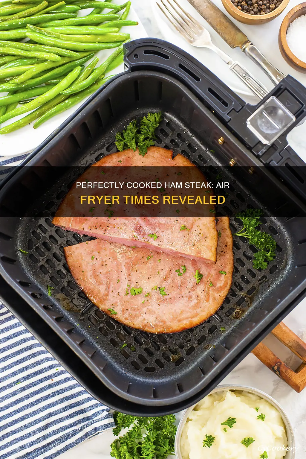 how long to cook ham steak in air fryer