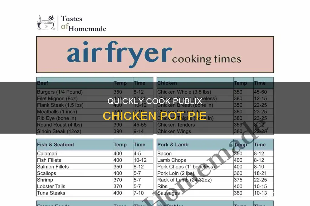 how long to cook publix chicken pot pie