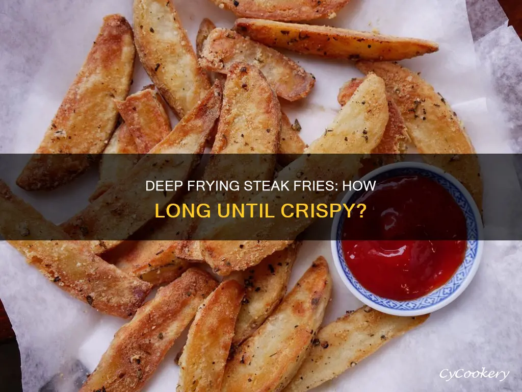 how long to cook steak fries in a deep fryer
