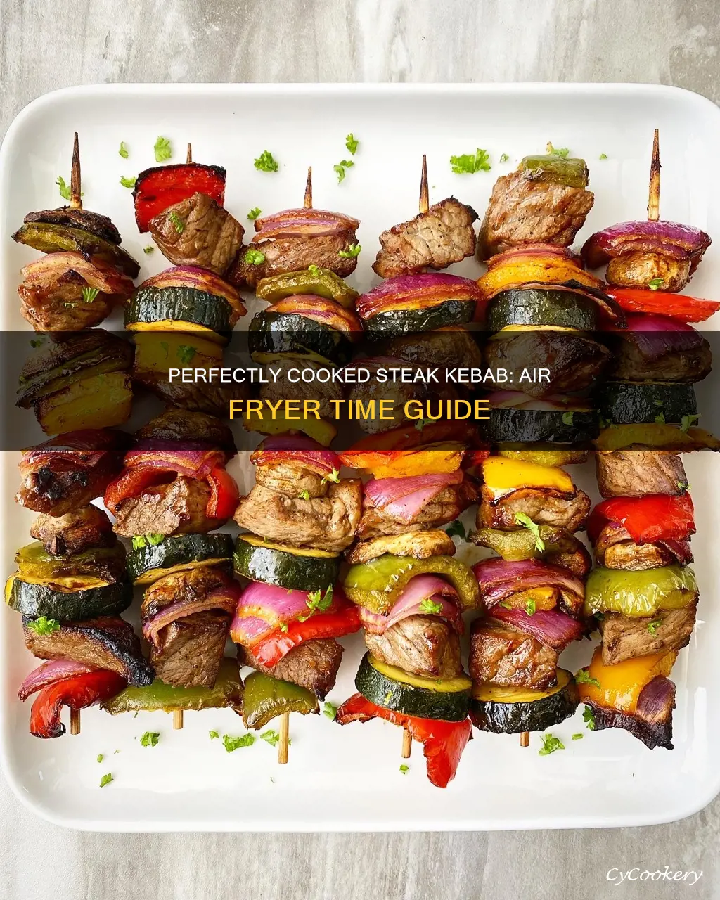 how long to cook steak kebabs in air fryer