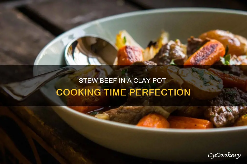 how long to cook stew beef in a clay pot