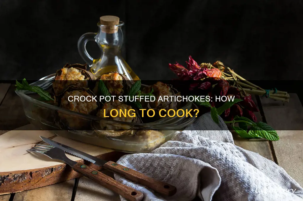 how long to cook stuffed artichokes in crock pot