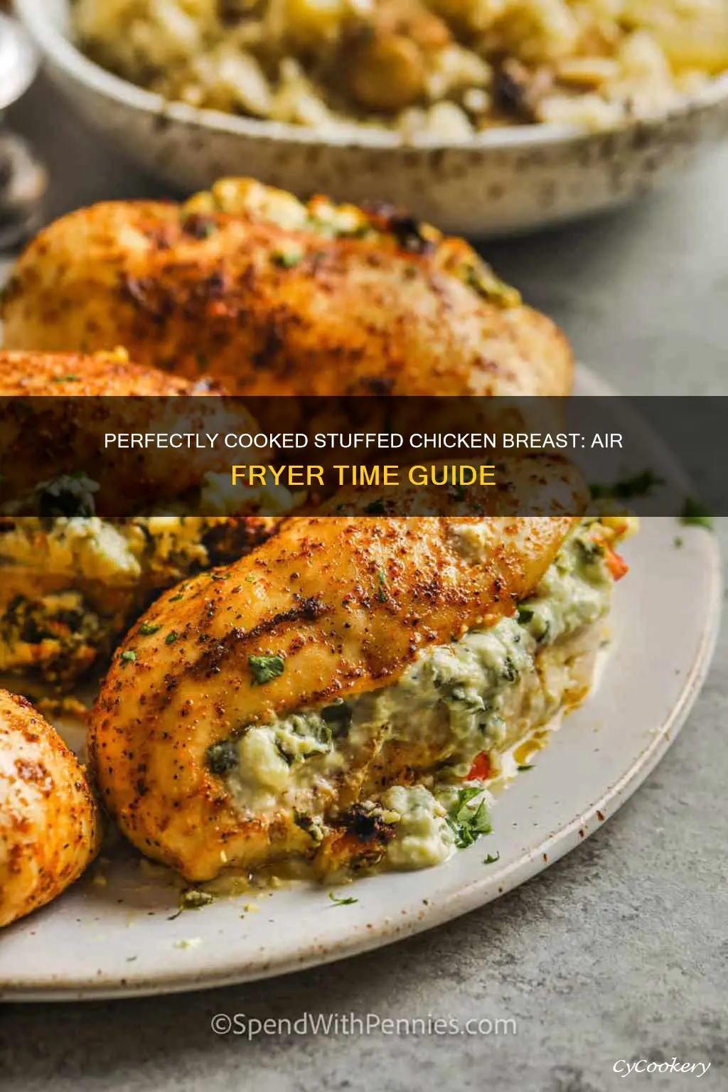 how long to cook stuffed chicken breast air fryer