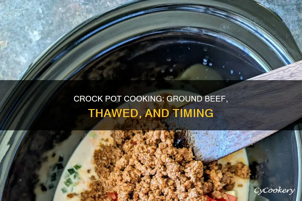 how long to cook thawed ground beef in crock pot