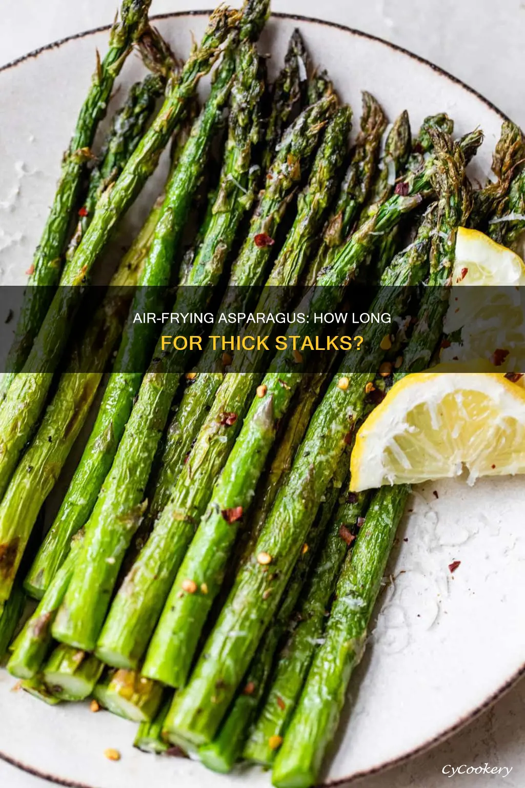 how long to cook thick asparagus in air fryer per